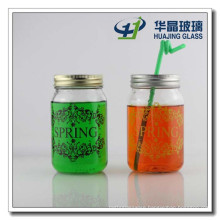 480ml Candy Glass Jar Honey Glass Jar with Screen Printing